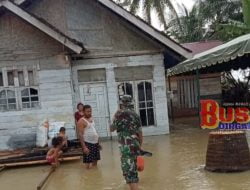 Babinsa Koramil 15/Mtk Pantau Desa, Pasca Banjir