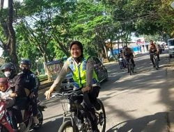 Polwan Polres Subang Melaksanakan Patroli Sepeda