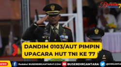 DANDIM 0103/AUT PIMPIN UPACARA HUT TNI KE 77