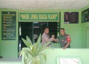 Sinergitas TNI-Polri, Kanit Binmas Polsek Syamtalira Bayu Sambangi Babinsa